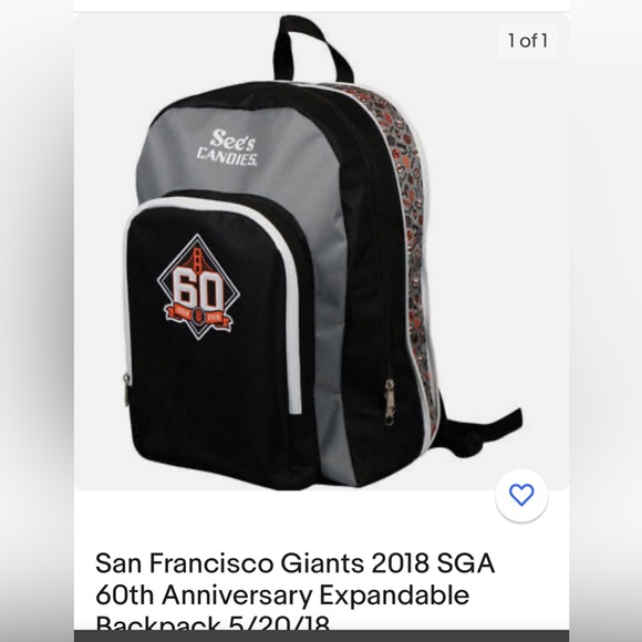 NWT SF Giants Baseball Backpack - Picture 1 of 8